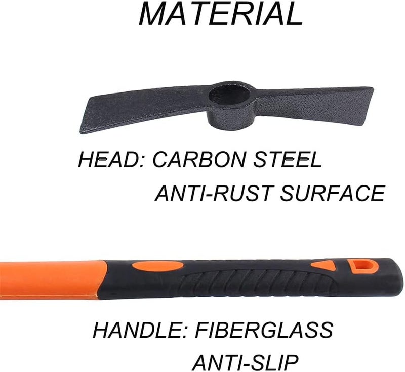 LUBAN Dual Head Axe Hoe with Heavy Duty Forged Adze and Ergonomic Non-Slip Handle for Gardening, Hunting, Landscaping Outdoor 39mm/15-Inch - Image 3